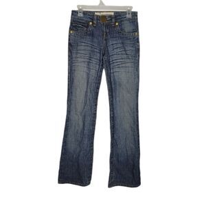 Y2K MOTOR JEANS long boot cut low rise‎ denim jean 26 long